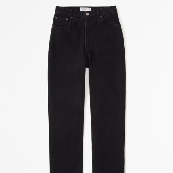 Abercrombie & Fitch Curve Love Ultra High Rise 90s Straight Jean (Black) (29/8R) - Picture 1 of 4